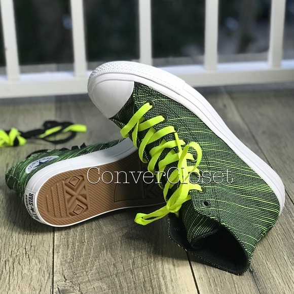 NWT Converse Chuck II Black Volt green yellow WMNS - Picture 4 of 7